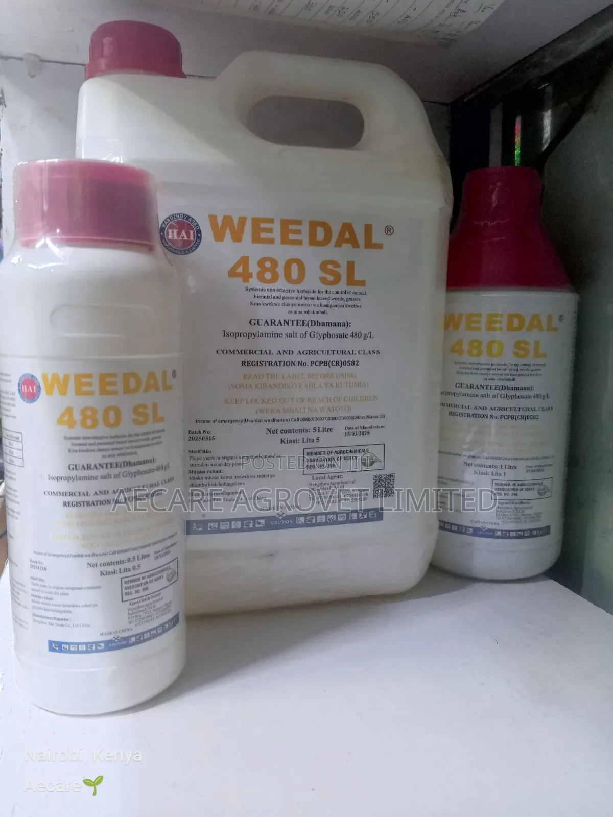 Weedal 480sl Herbicide 200ml 500ml, 1litre, 5litre