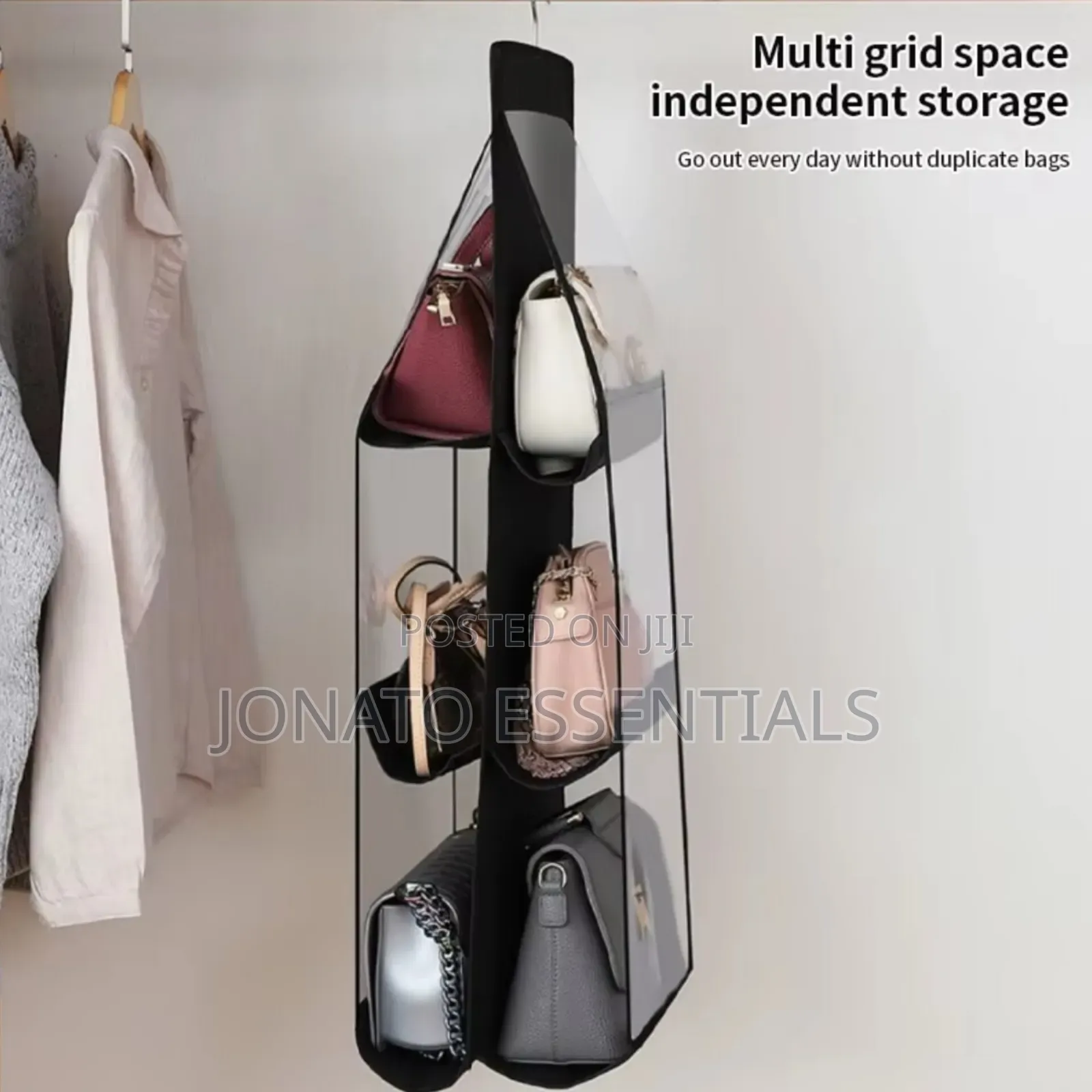 6-Pocket Hanging Handbag Organizer Closet Storage Bag Holder