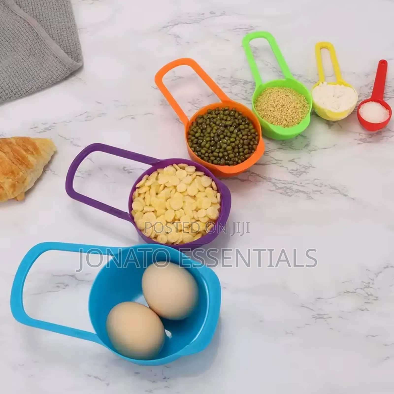 Colorful Measuring Cups and Spoons Set - 6 Piece Kitchen Baking Tools