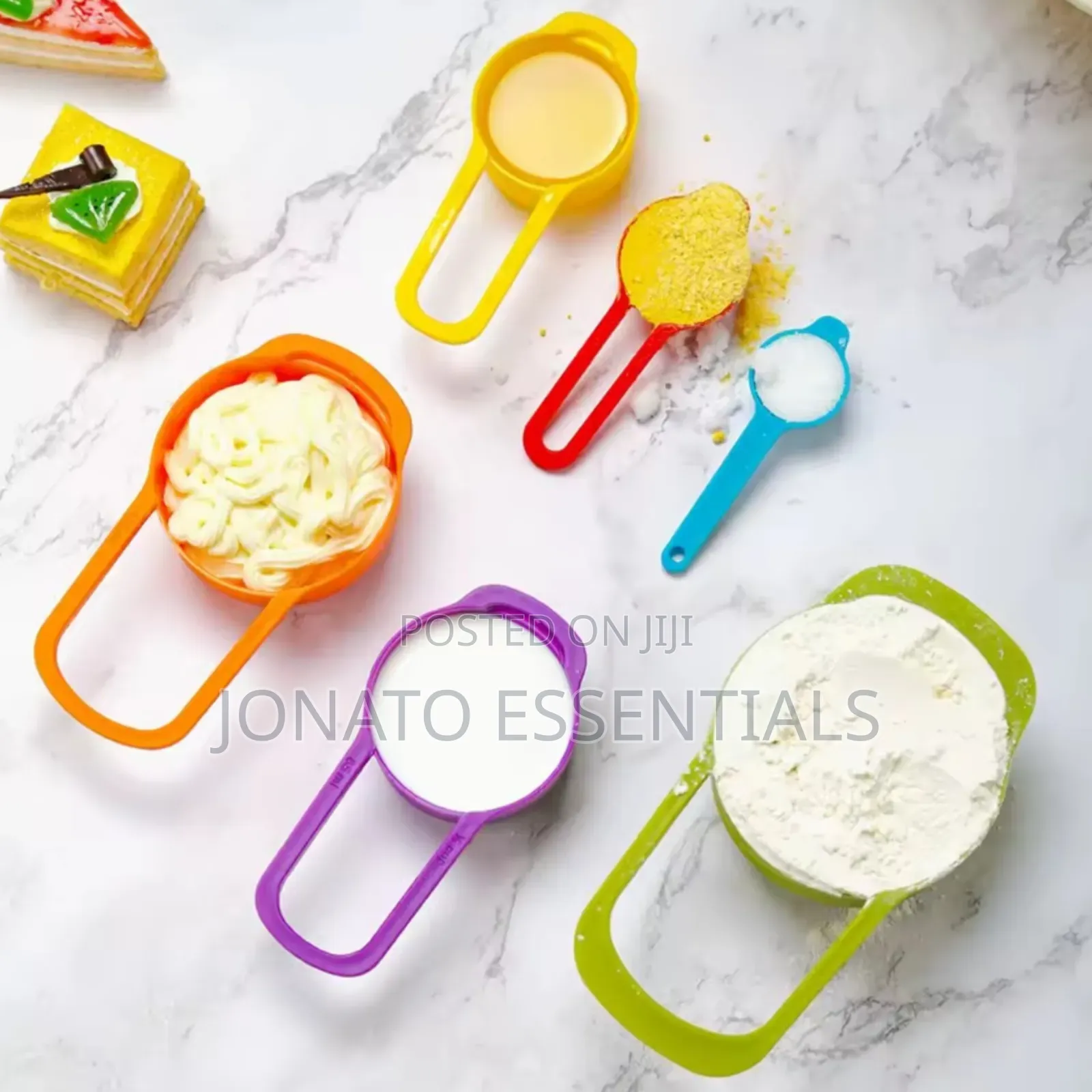 Colorful Measuring Cups and Spoons Set - 6 Piece Kitchen Baking Tools