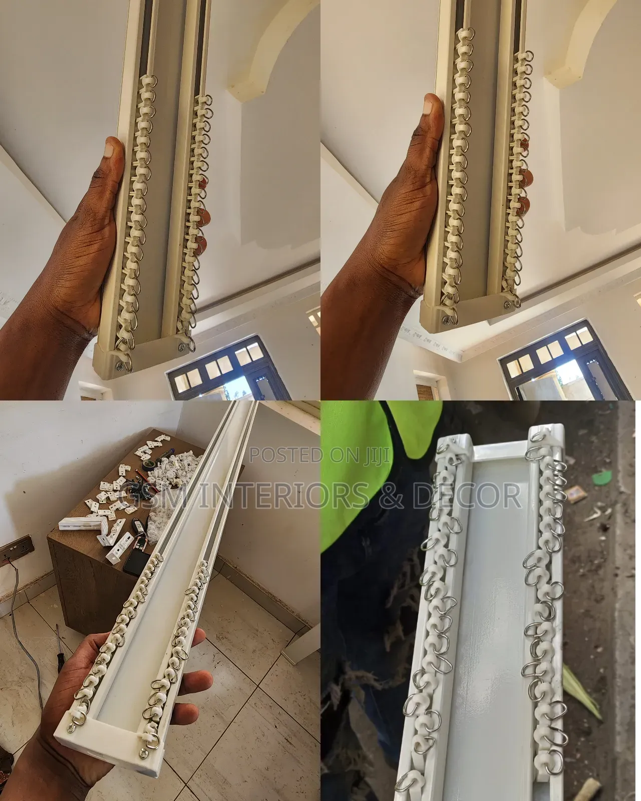 Aluminium Double Rails for Curtains/Sheers Ivory