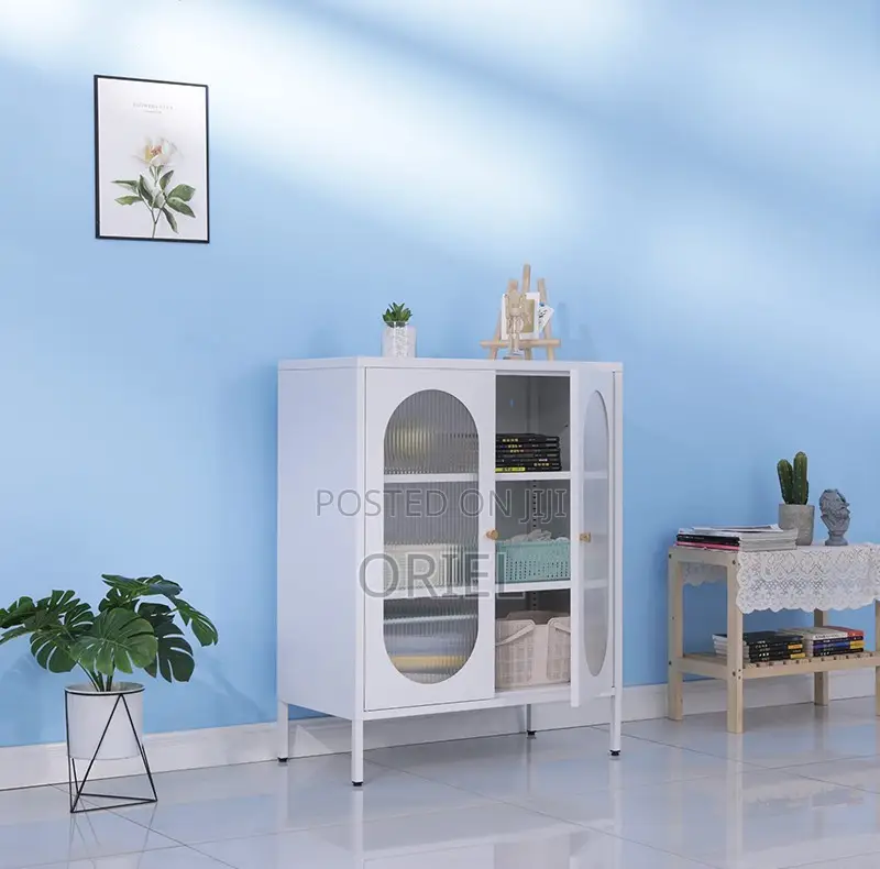 Cabinets:- Lockable Office Cabinet With Glass Display Doors