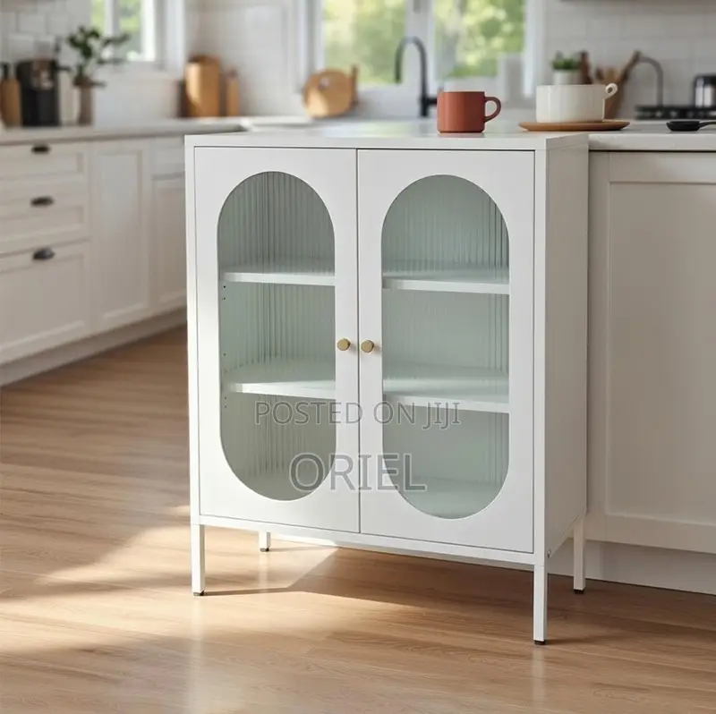 Cabinets:- Lockable Office Cabinet With Glass Display Doors