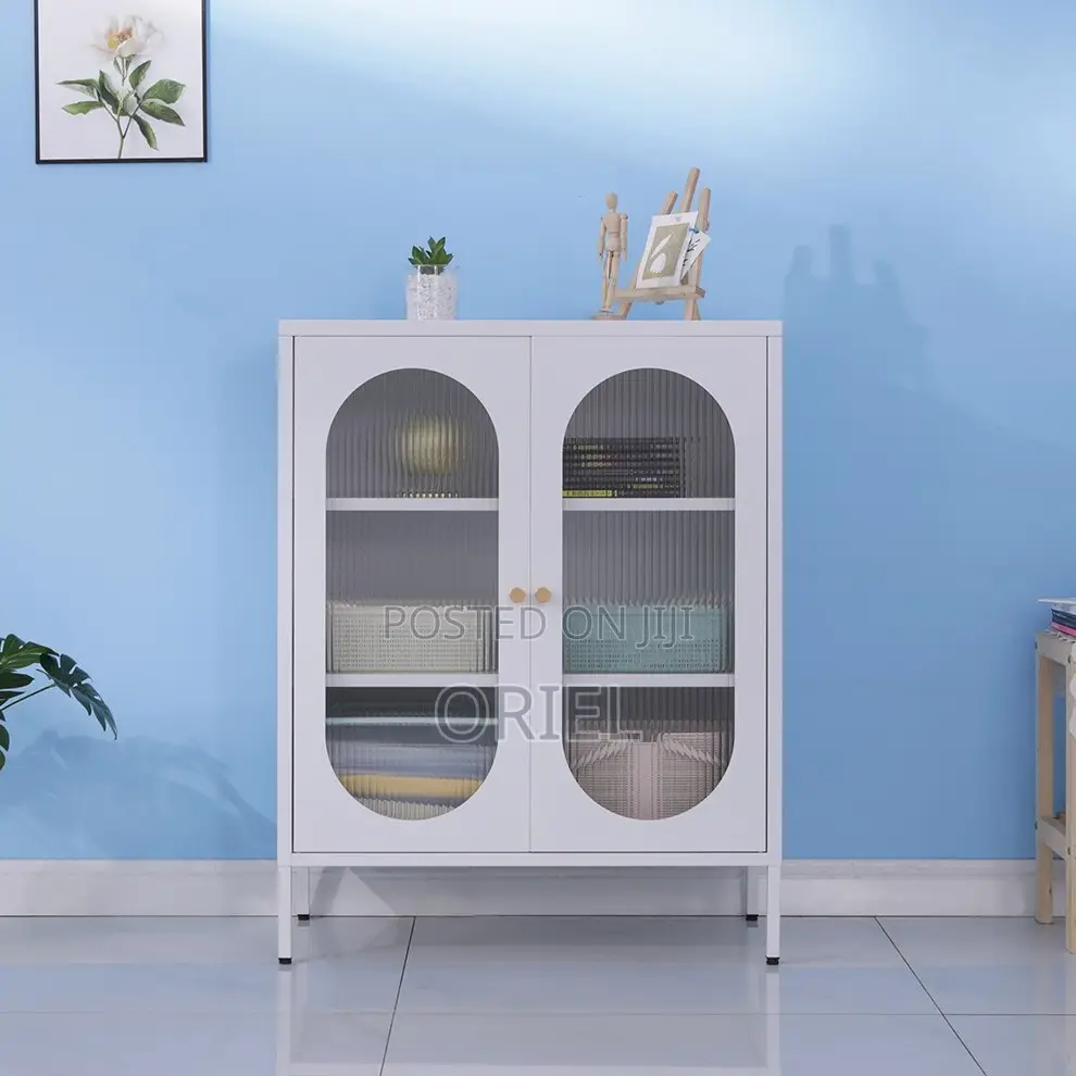 Cabinets:- Lockable Office Cabinet With Glass Display Doors