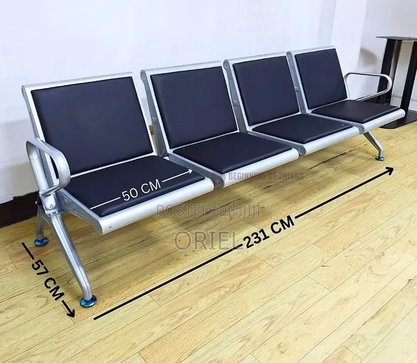 Waiting Area Benches:- Modern 4-Link Office Reception Chair Bench