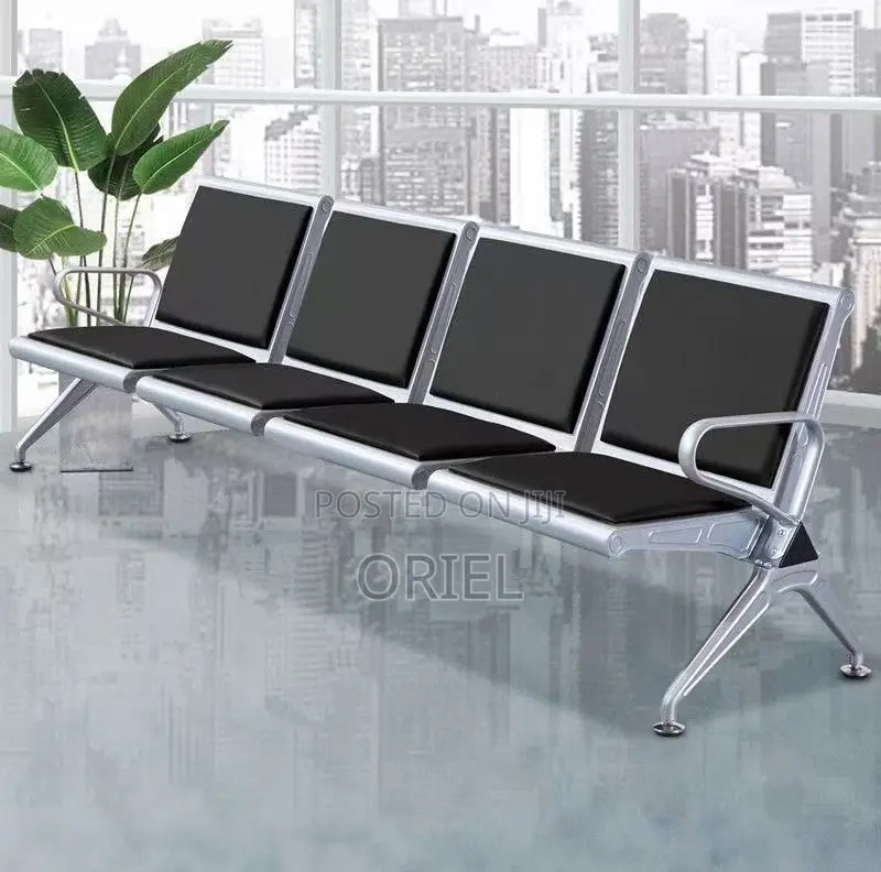 Waiting Area Benches:- Modern 4-Link Office Reception Chair Bench