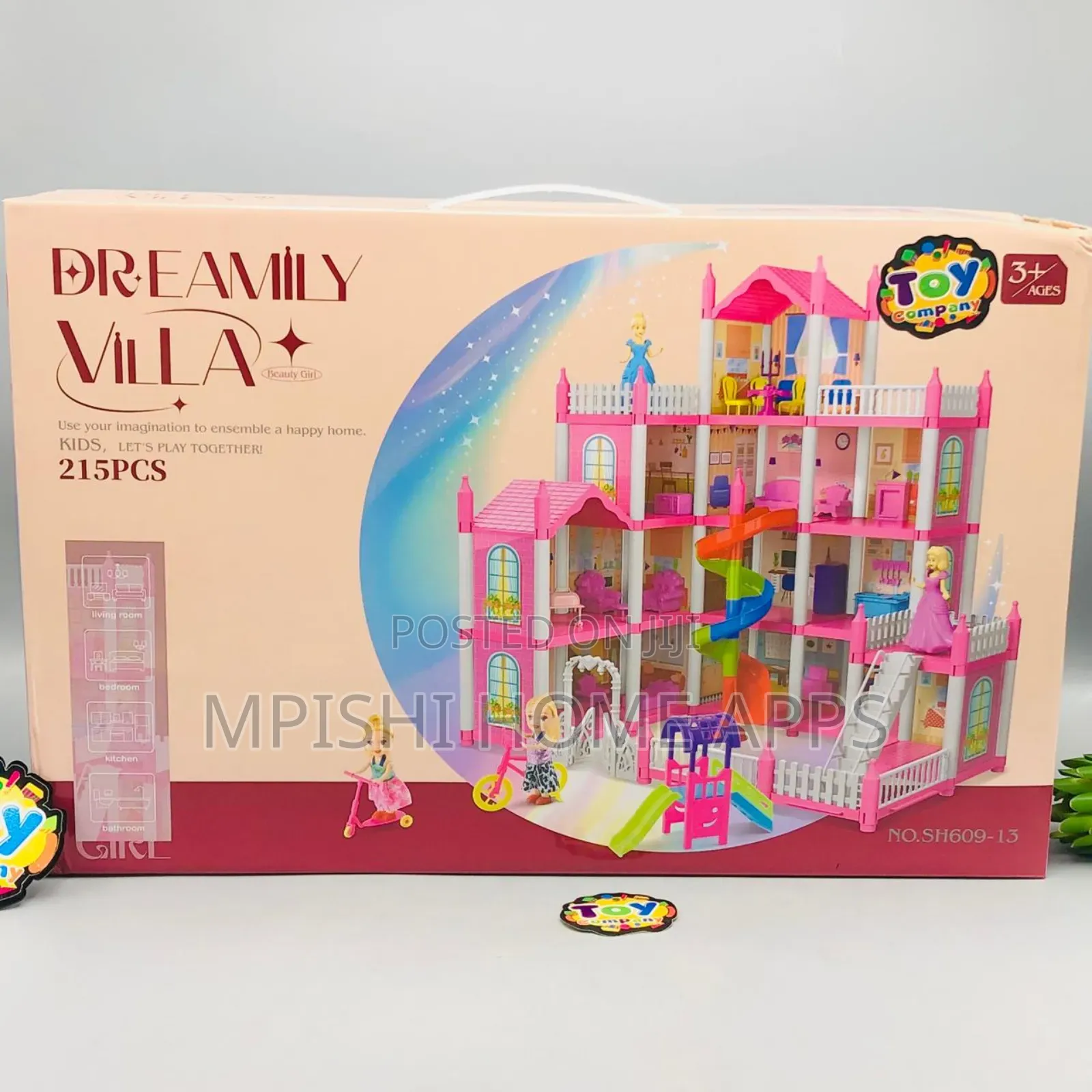 215pcs Diy Dream Villa Doll House