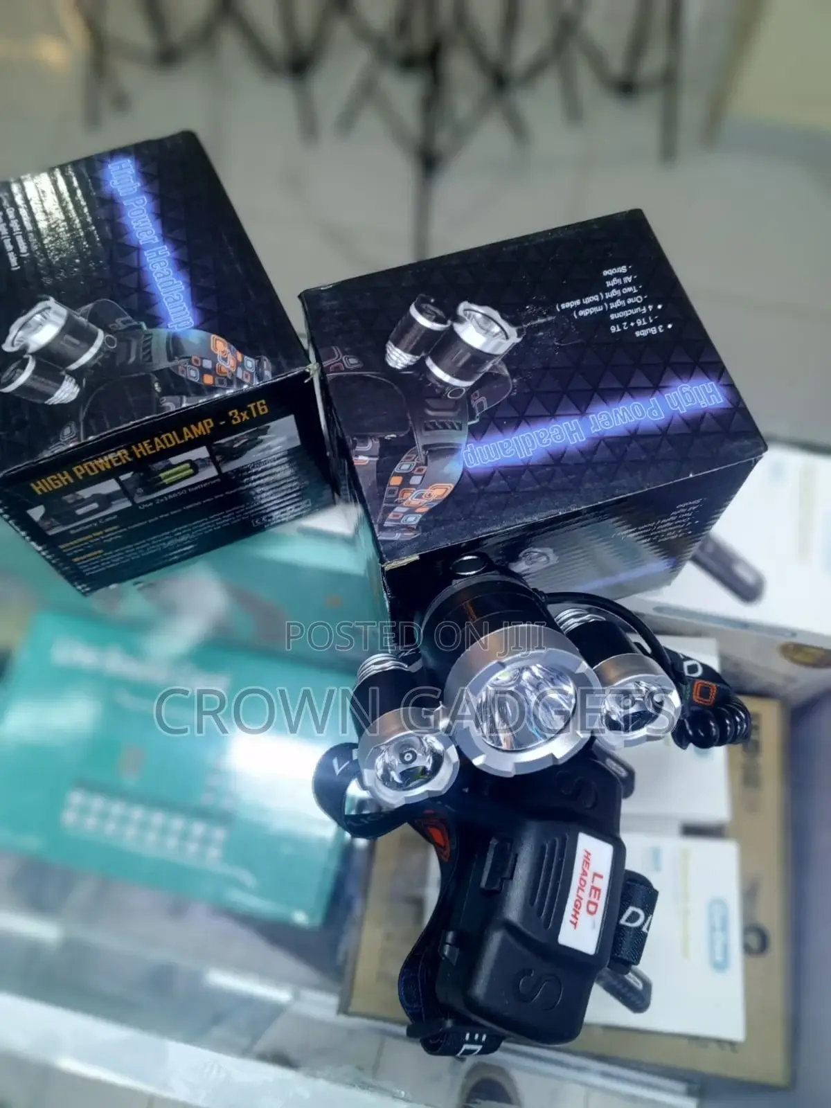 3-Light Led Headlamp Adjustable Waterproof Head Torch