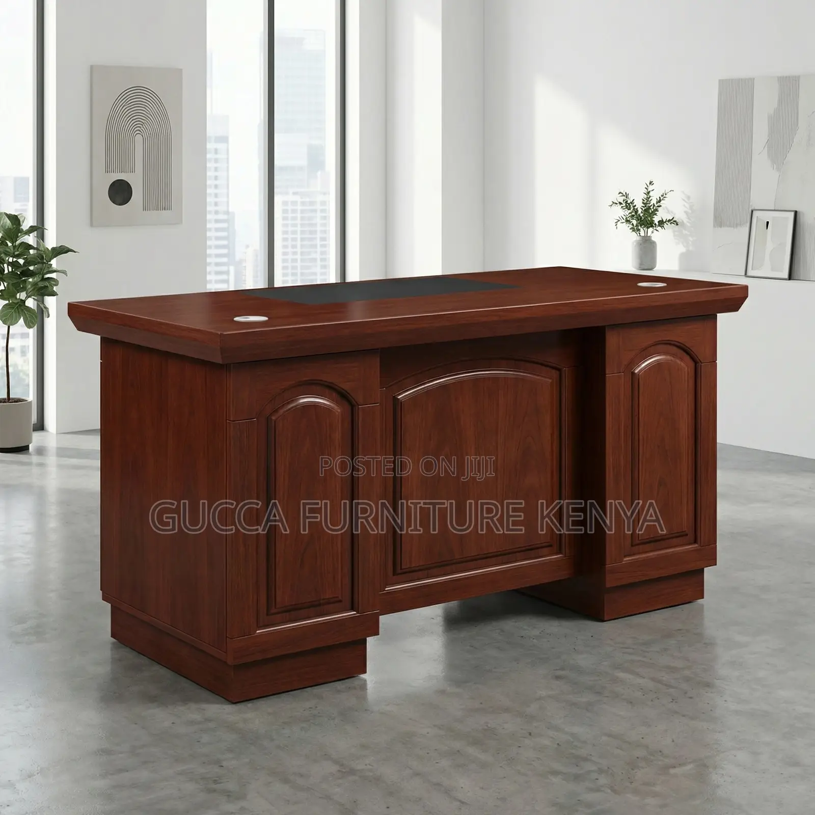 Mahogany 120cm Executive Desk With Drawers