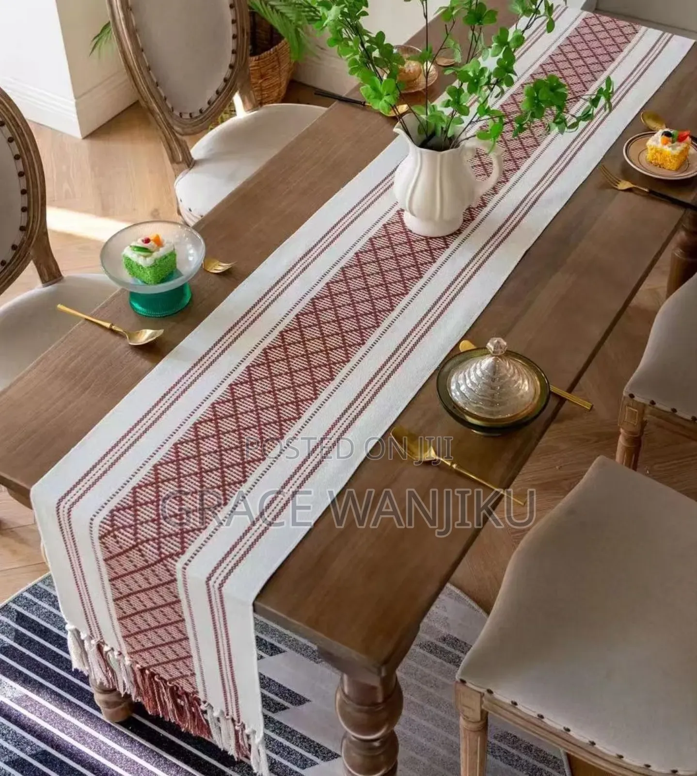 Boho Splicing Table Runner 
Blend of Cotton and Linen