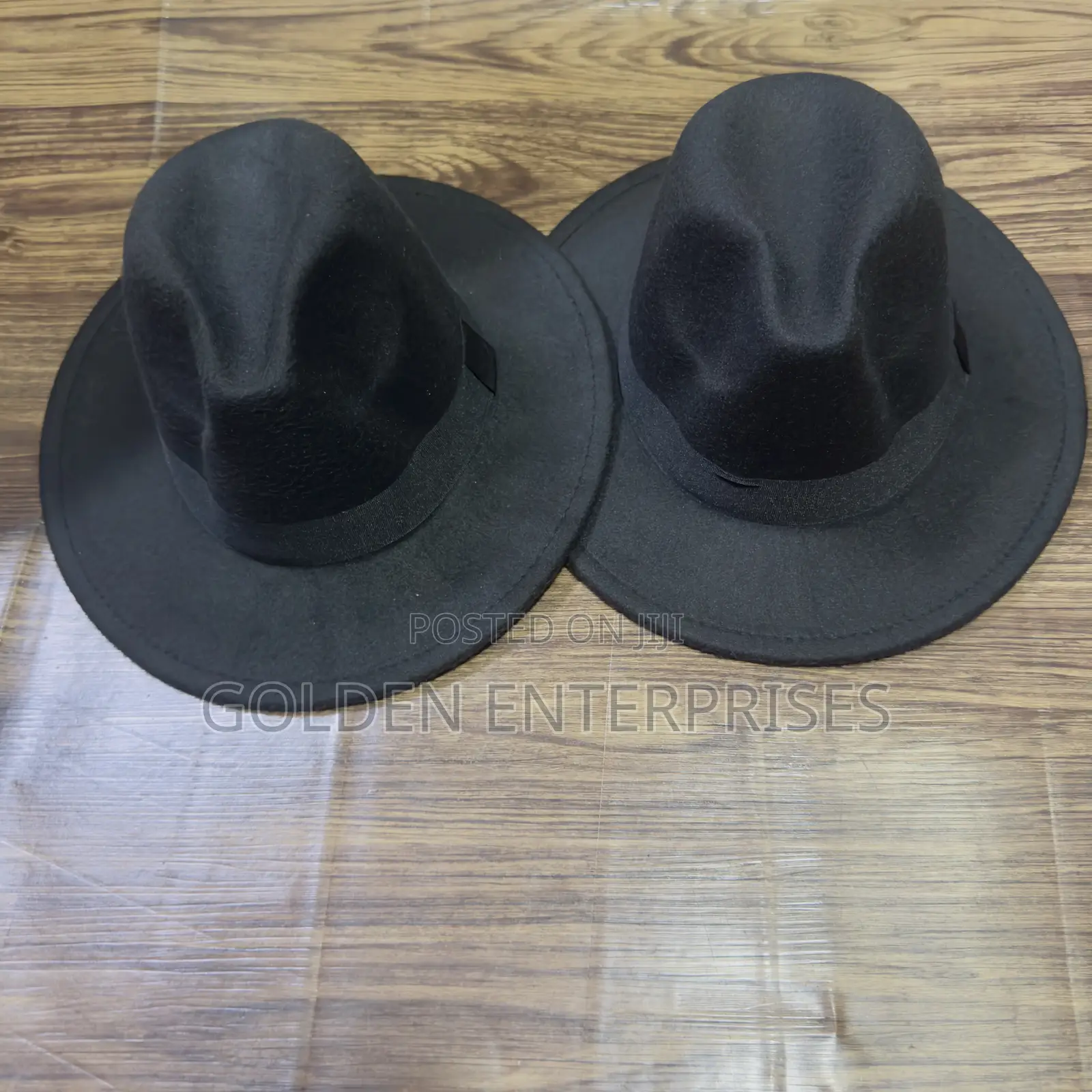 Black Wide Brim Fedora Hat