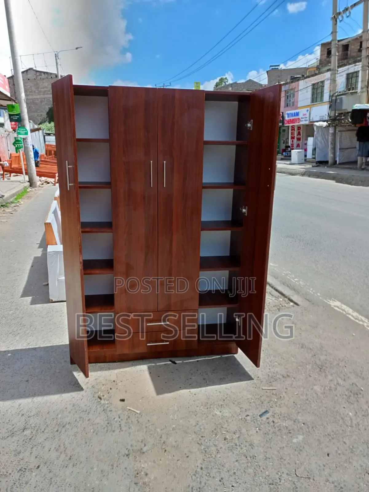 3 Door Brown Locally Made Wordrobe