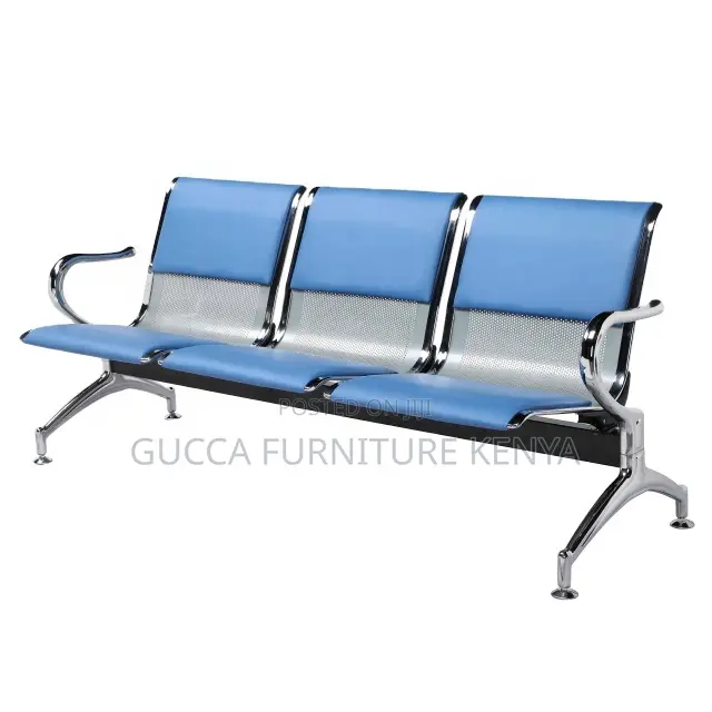 3-Link Blue Airport Lobby Reception Bench
