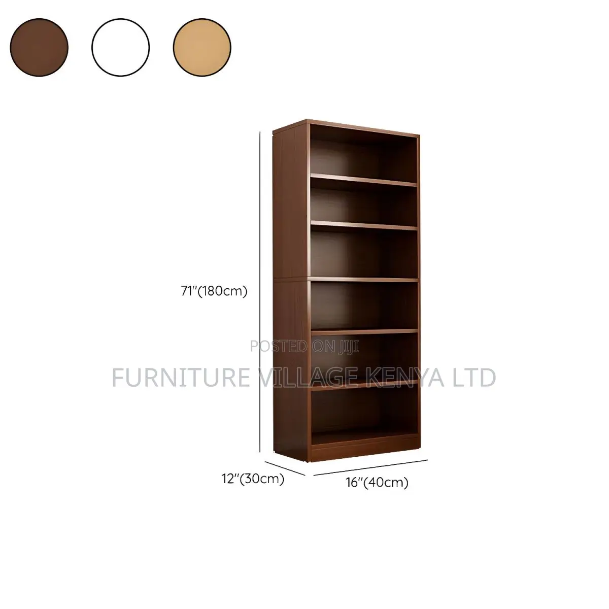 Bookcase; Wooden 5-Tier Office Bookcase