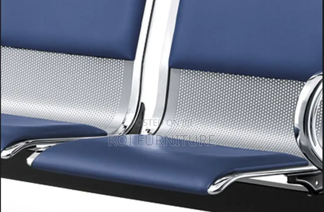 Office Benches; Three Link Heavy Office Leather Reception Area Bench