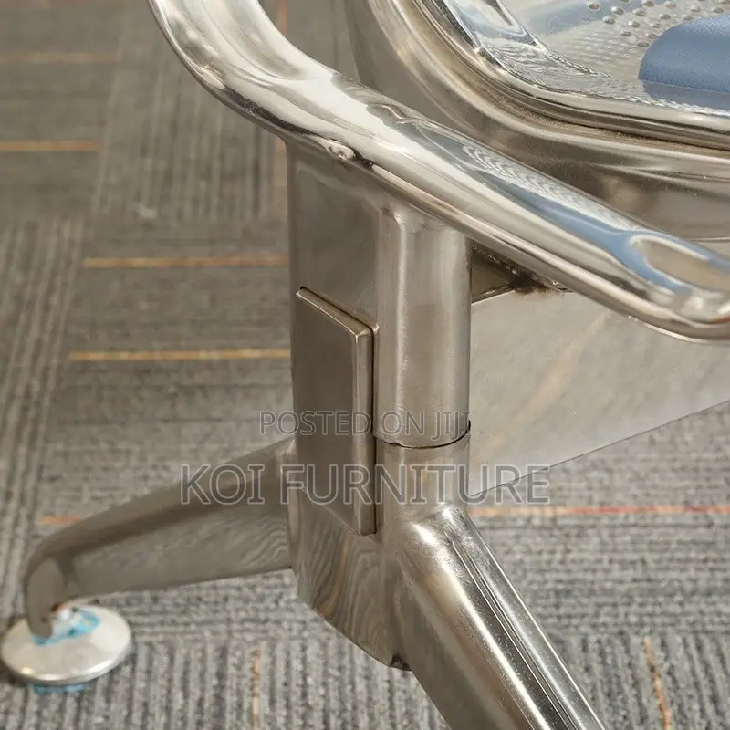 Office Benches; Three Link Heavy Office Leather Reception Area Bench