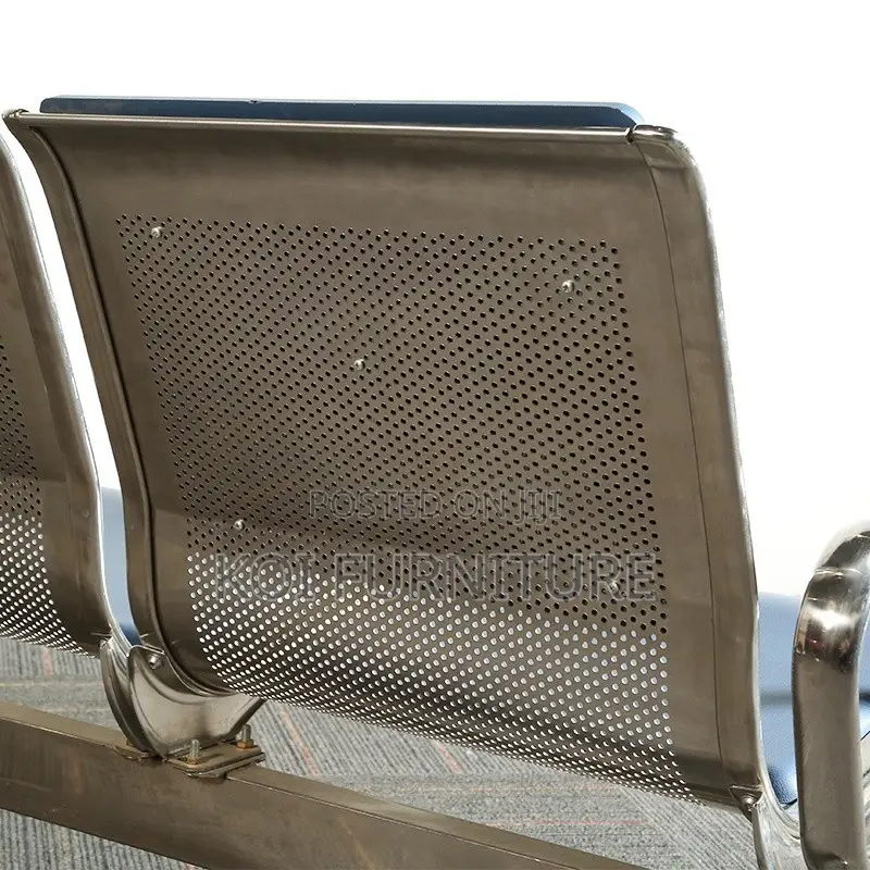Office Benches; Three Link Heavy Office Leather Reception Area Bench