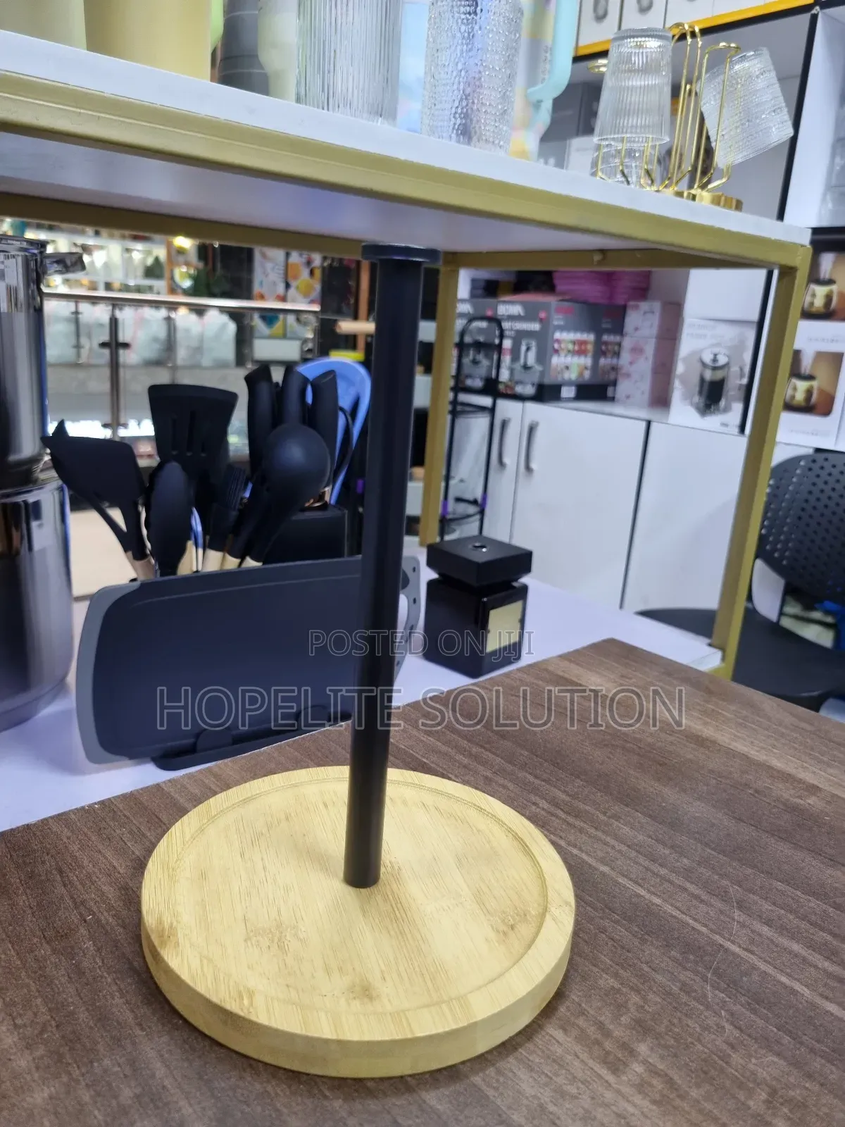 Paper Towel Holder With Bamboo Base