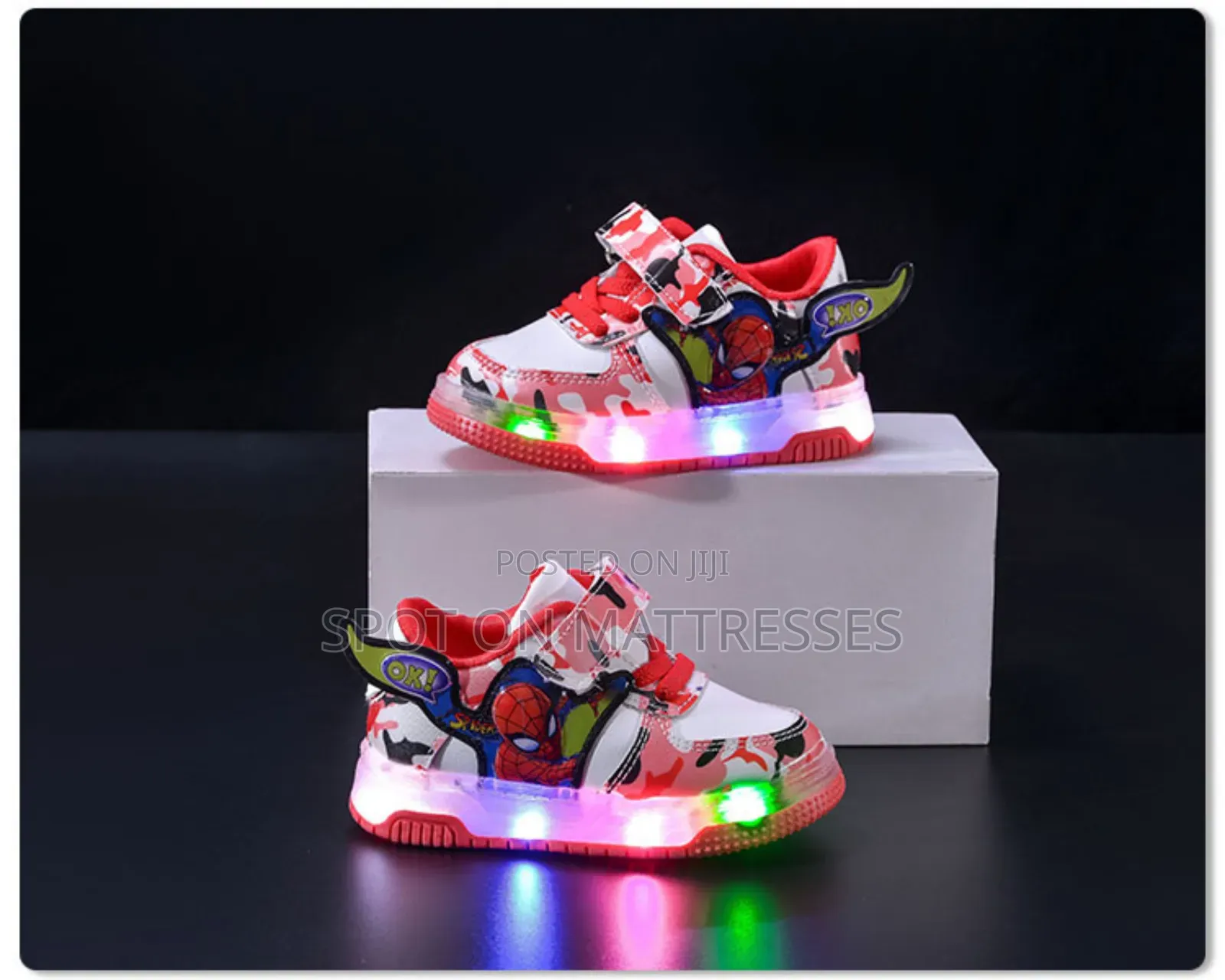 Kids' Spiderman Led Shoes. Sizes 21-30. Delivery Services Available.
