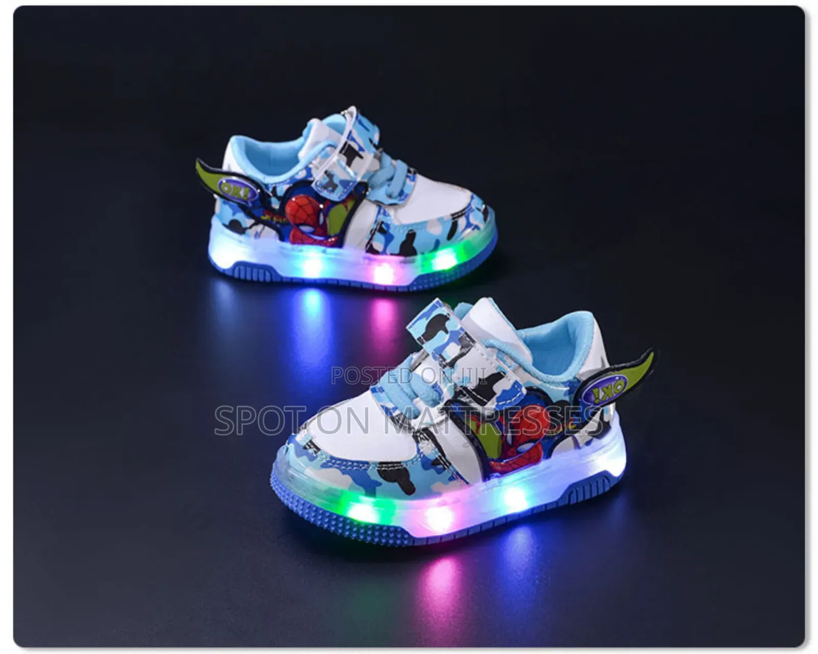 Kids' Spiderman Led Shoes. Sizes 21-30. Delivery Services Available.