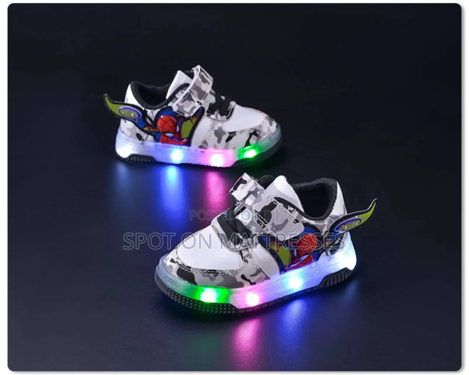 Kids' Spiderman Led Shoes. Sizes 21-30. Delivery Services Available.