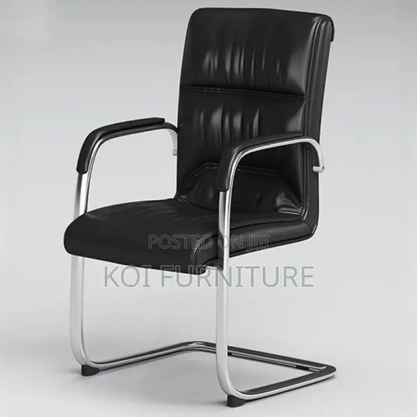 Office Chair; Leather Padded Executive Sled Base Boadbroom Chairs