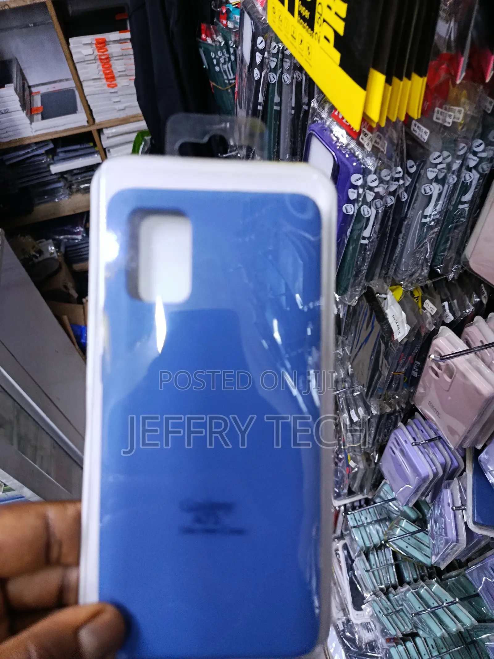 Casam Samsung A71 Liquid Silicone Case With Cloth Lining -Blue