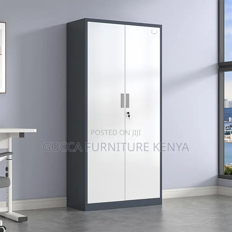 2-Door Full Steel Gray/White Filling Cabinet