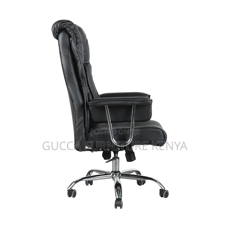 Leather Upholstered Reclining Executive Desk Seat