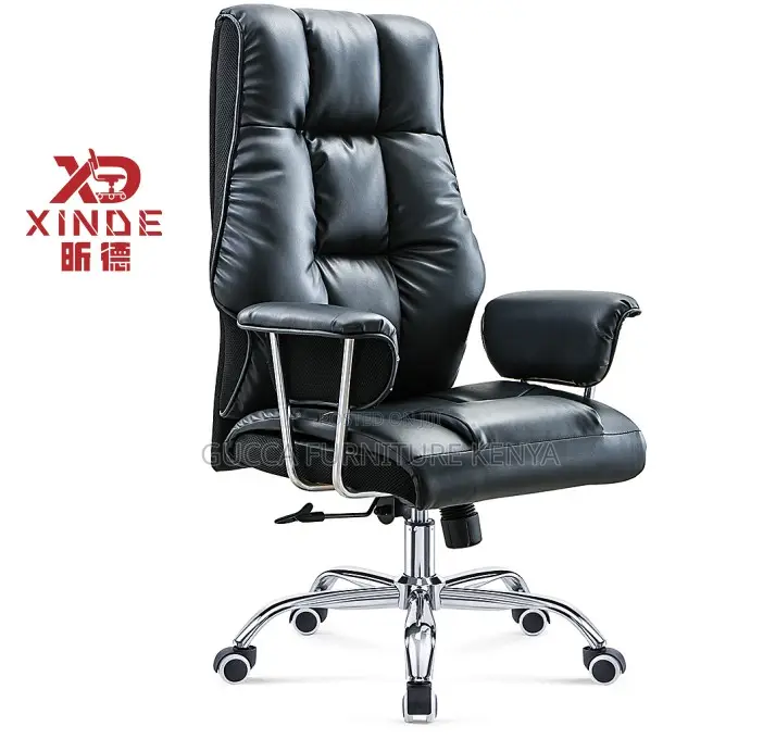 Leather Upholstered Reclining Executive Desk Seat