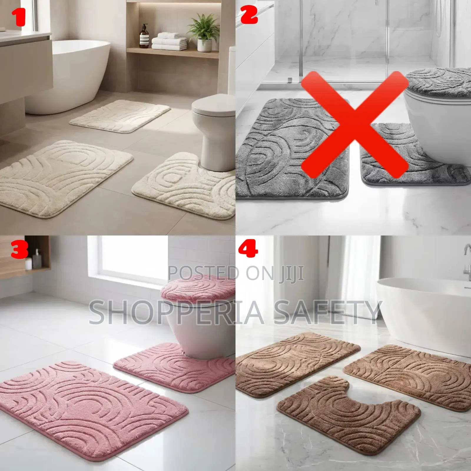 3pc Toilet/ Bathroom Mat