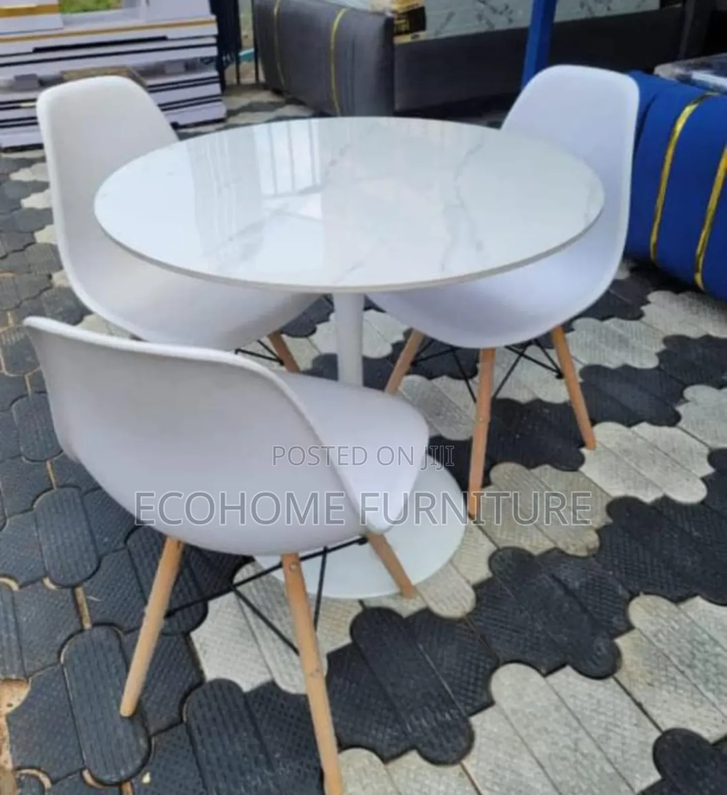 3 Seater Marble Round Table and Eames Chair
