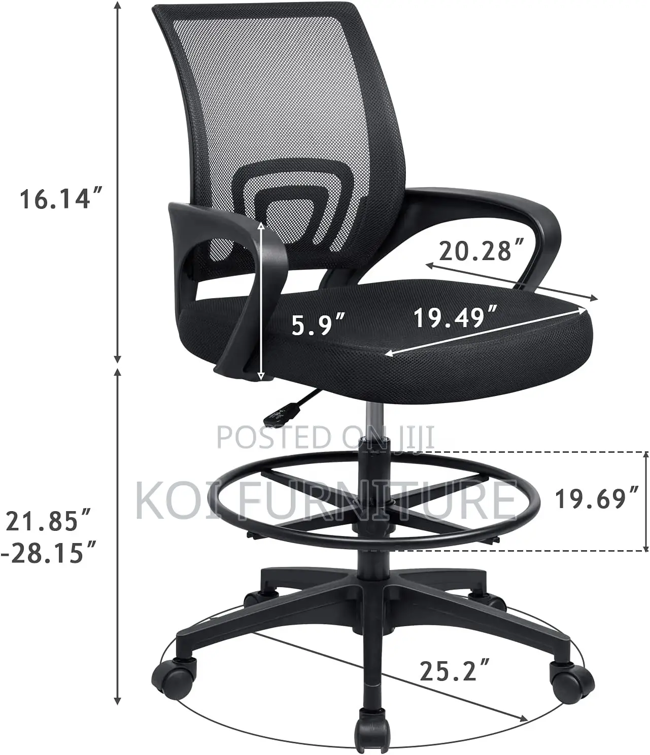 Office Chair : Adjustable Height Cashier Office Chair