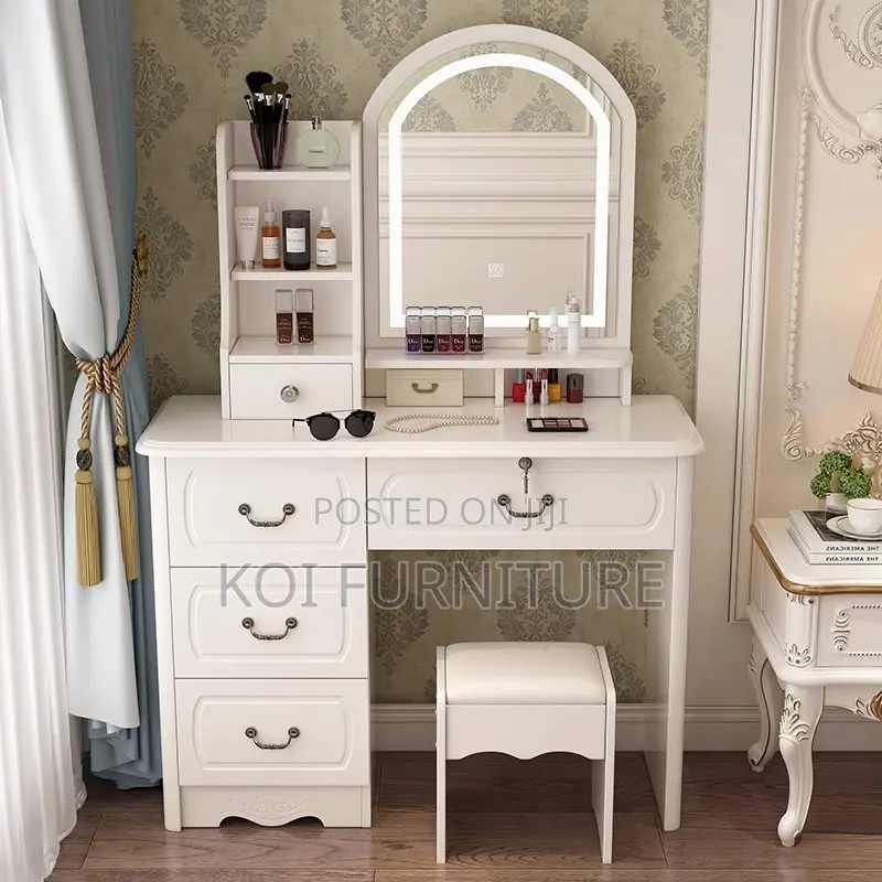 Vernity Set : White Safina Dressing Table Set