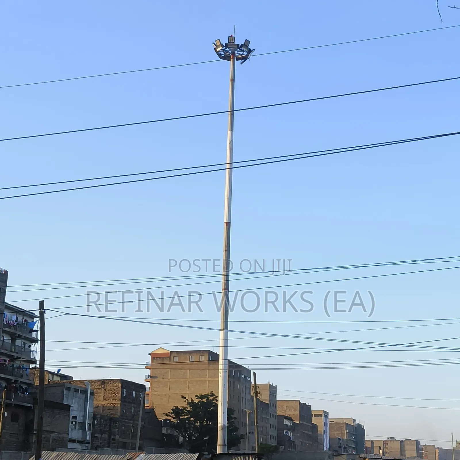 Custom Made High Mast Lighting Poles for Markets Commercial Centers