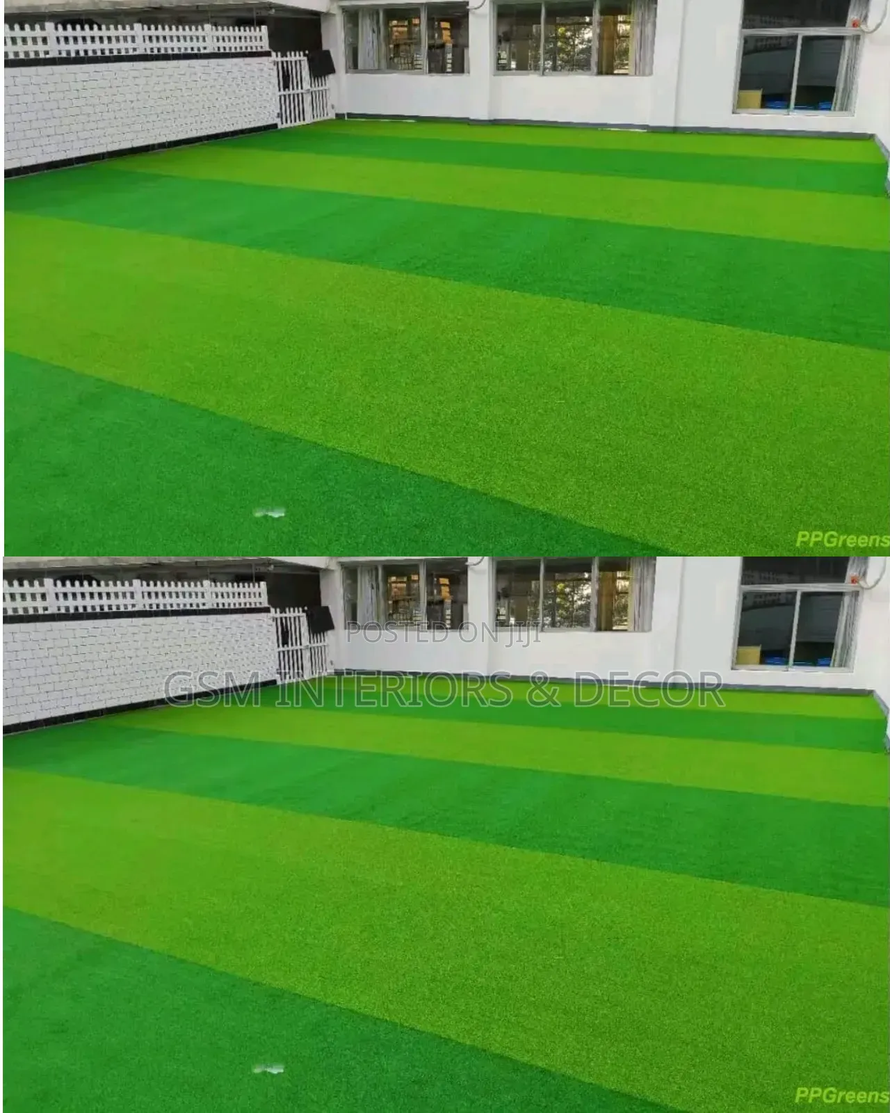 Lined in Artificial Green Grass Carpets 2in