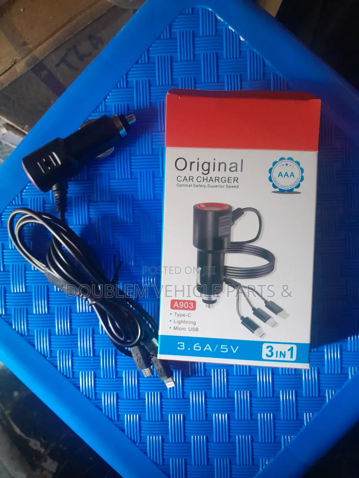 3 in 1 Original Car Fast Charger Lighting,Micro Usb Type C 3.6a/5v