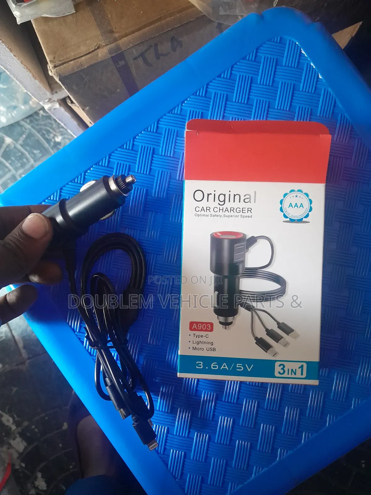 3 in 1 Original Car Fast Charger Lighting,Micro Usb Type C 3.6a/5v