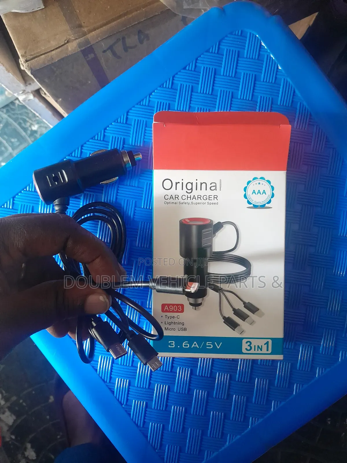3 in 1 Original Car Fast Charger Lighting,Micro Usb Type C 3.6a/5v