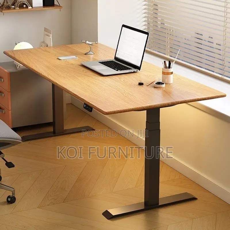 Office Desk; 1.8m Organic Wooden Top Adjustable Home Office Table