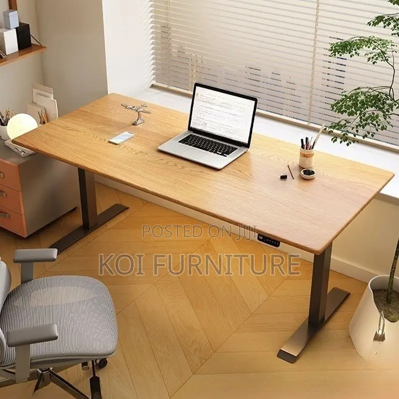 Office Desk; 1.8m Organic Wooden Top Adjustable Home Office Table