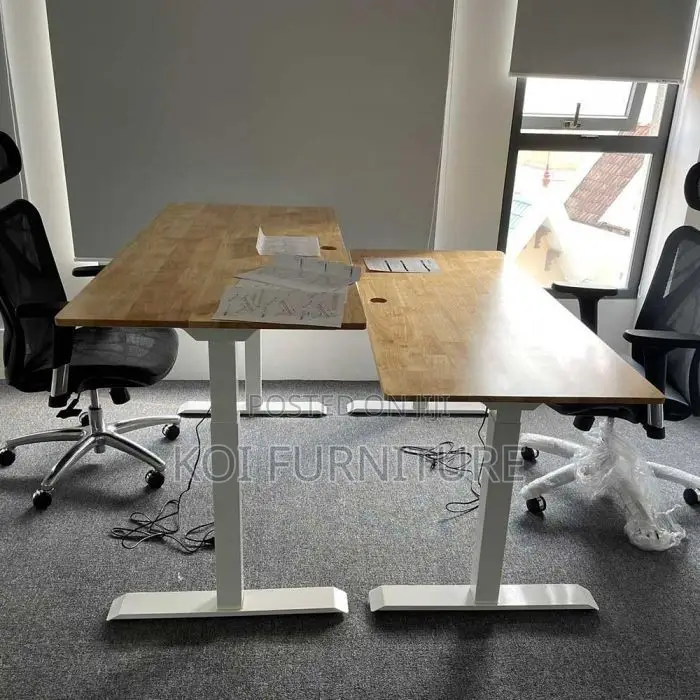 Office Desk; 120cm Spaciuous Adjustable Flexible Height Desk