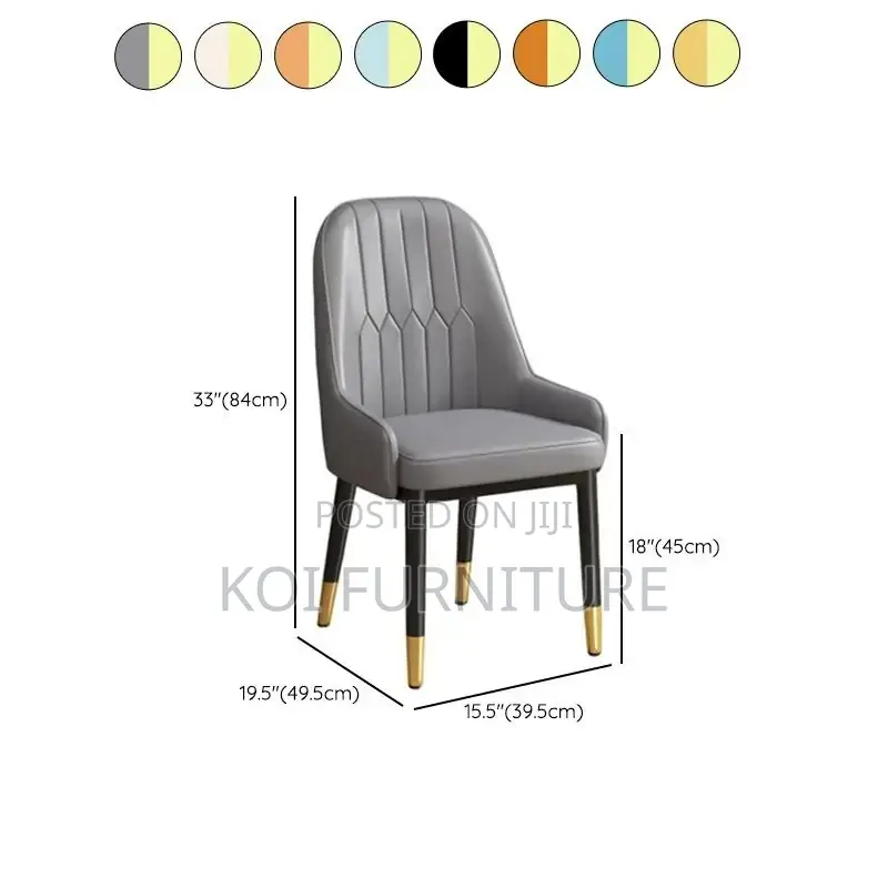 Dining Chairs; Armless Leather Home Dining Seats