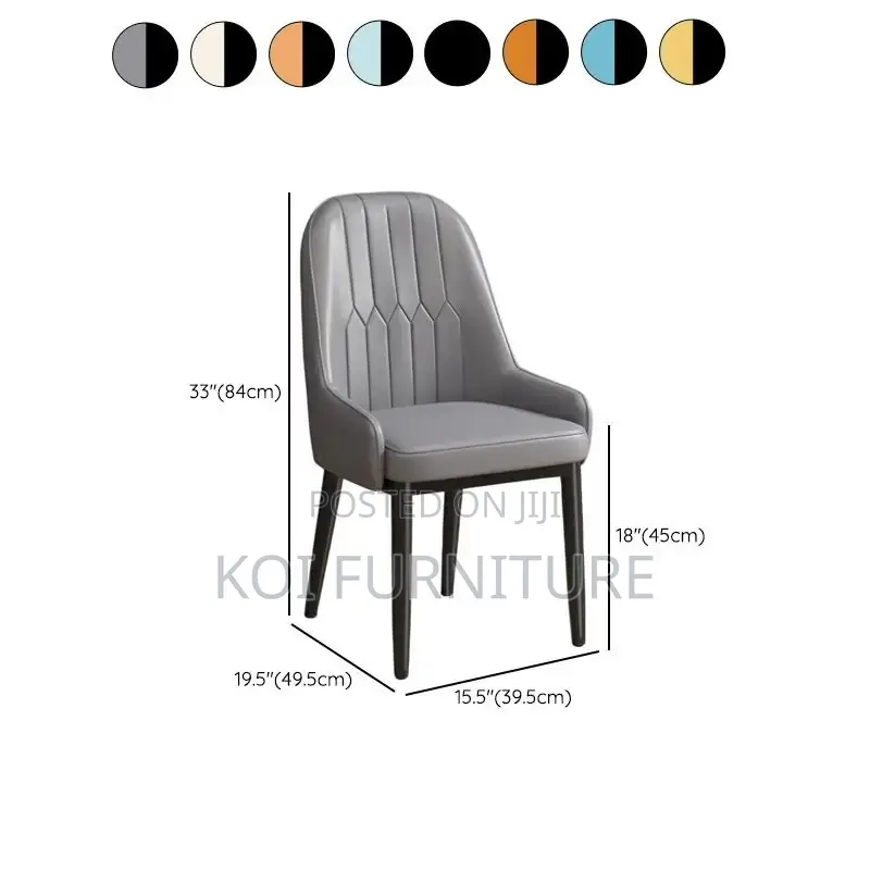 Dining Chairs; Armless Leather Home Dining Seats