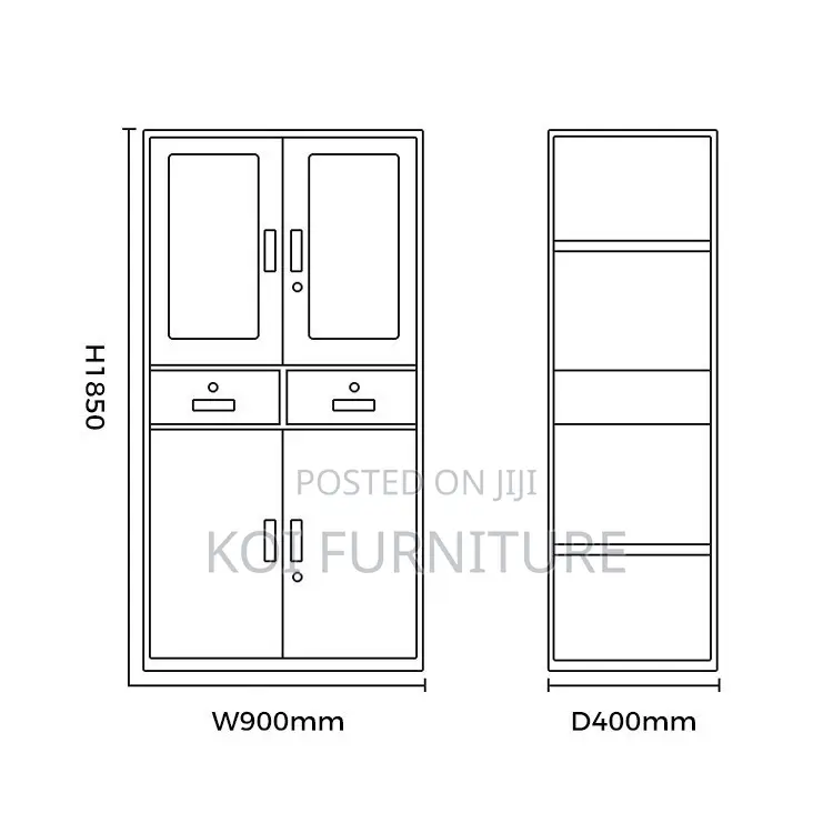 Office Cabinet; Two Doors View Glass Upper Unique Cabinet