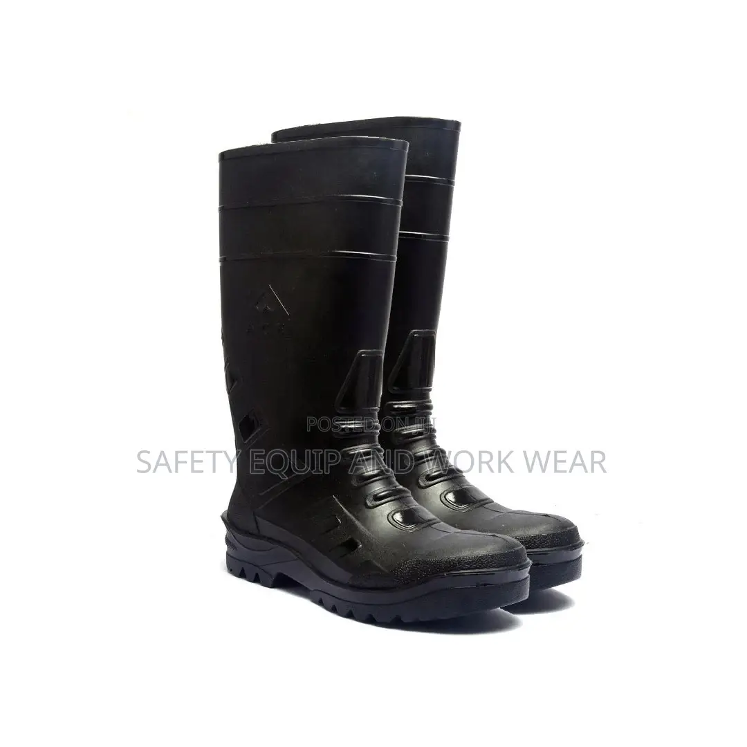Ace Tsavo Safety Gumboots - Black (With Steel Toe)