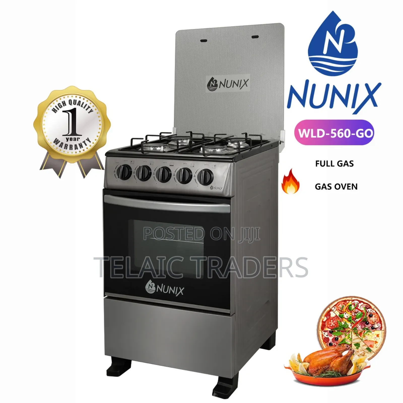 New Model 50*55 Nunix Full Gas Standing Cooker