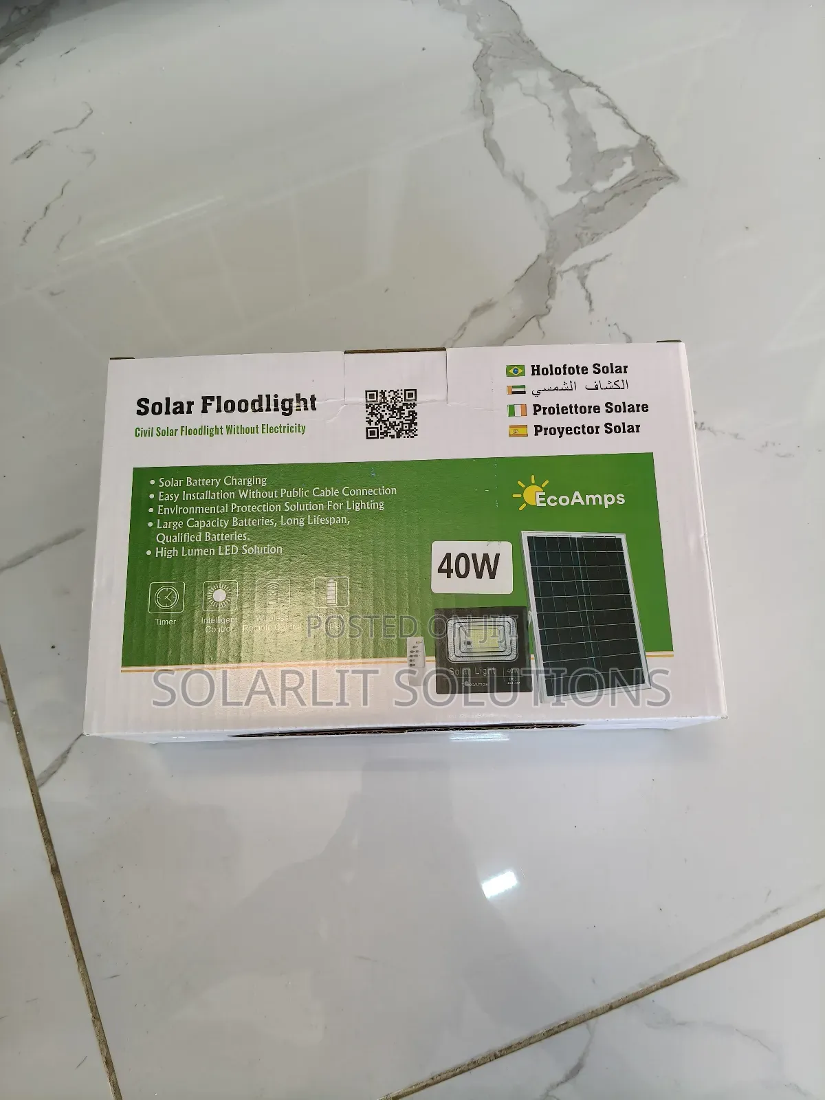 40w Solar Led Floodlight – Powerful Security Light With Solar Panel