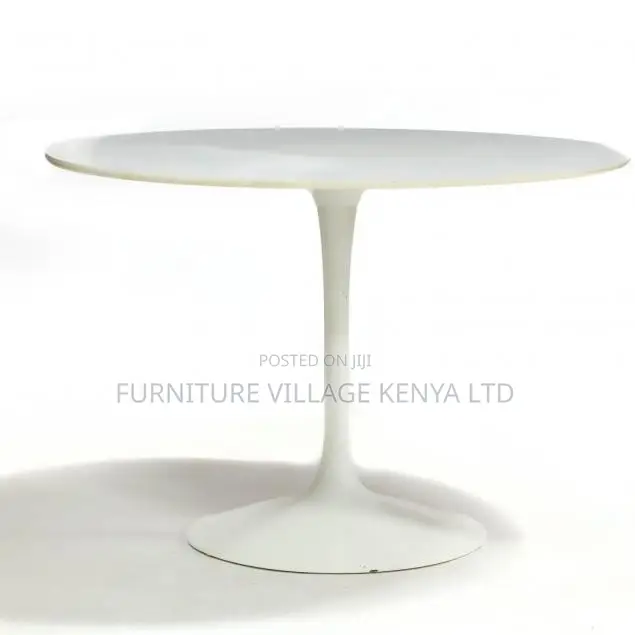 Dining Table; White Pedestal Dining Table