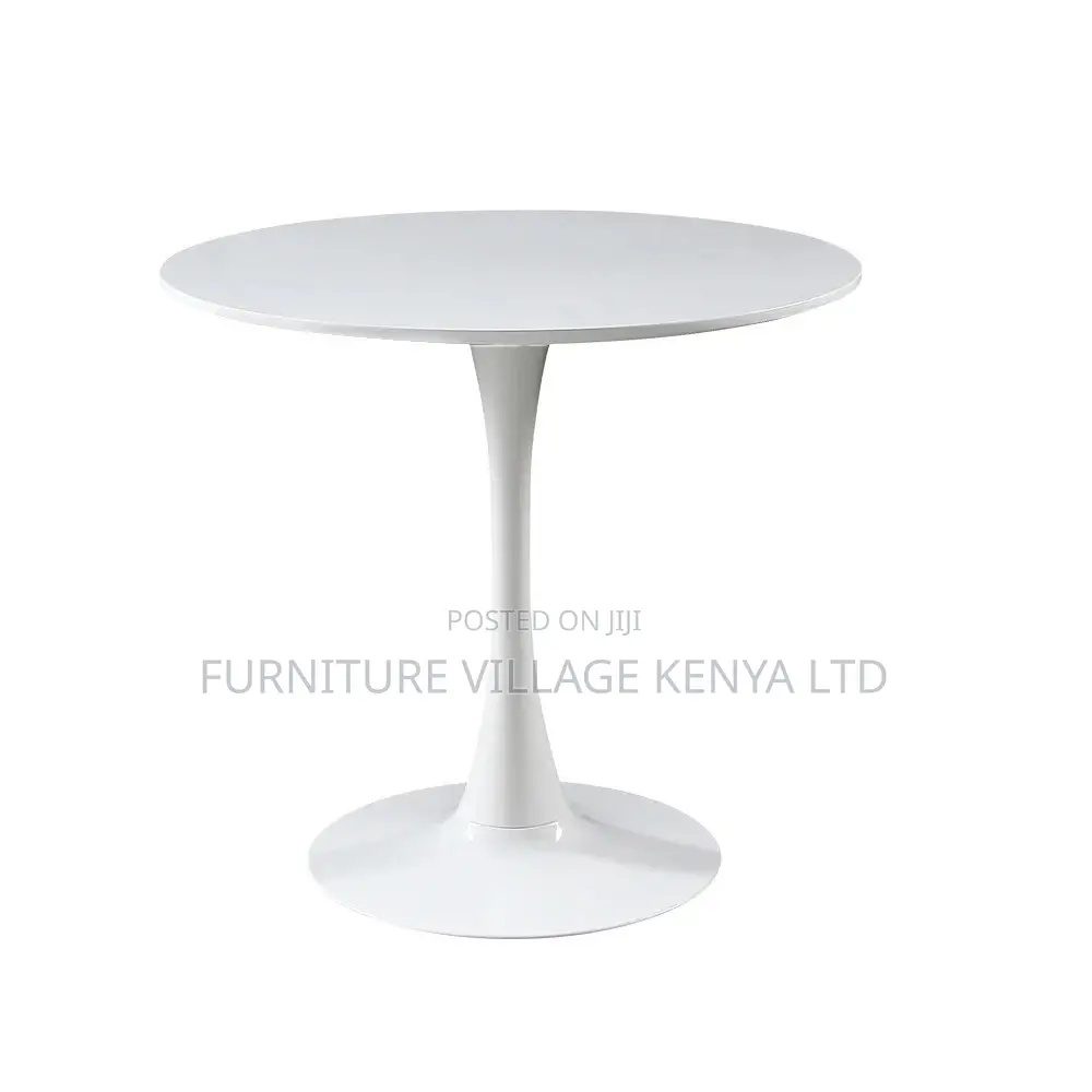 Dining Table; White Pedestal Dining Table